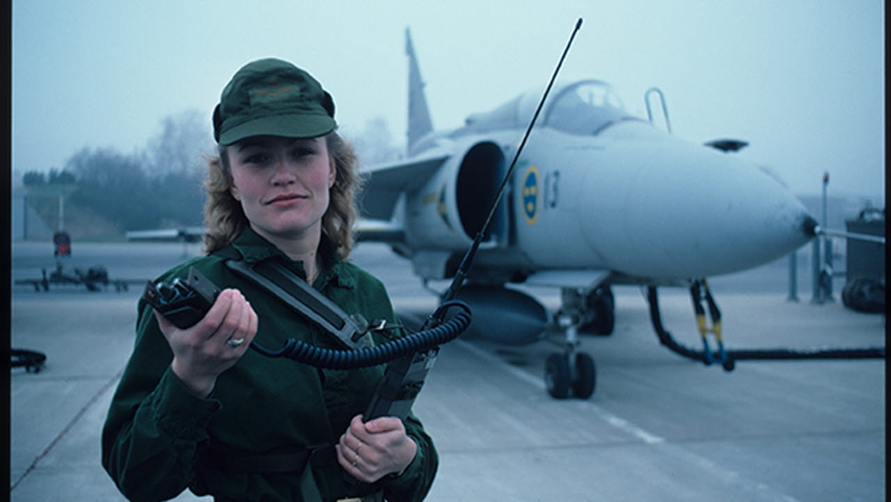 Ann Sennfelt-Jensen samband F13. Bilden är en del av forsvarsmakten.se/varhistoria.
