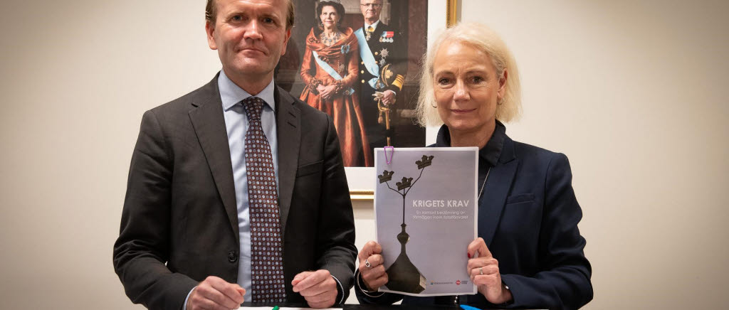 Mikael Granholm, Försvarsmaktens generaldirektör och MSBs generaldirektör Charlotte Petri Gornitzka.