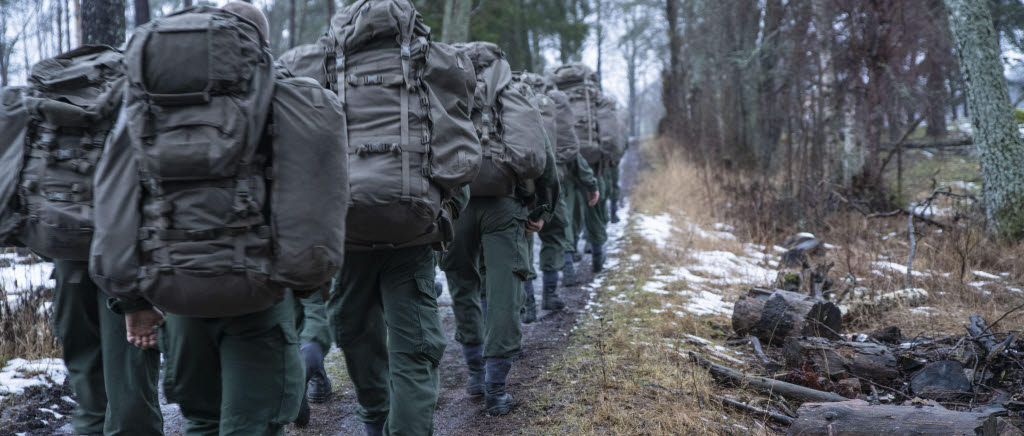 Amfibiesoldater under marschträning
