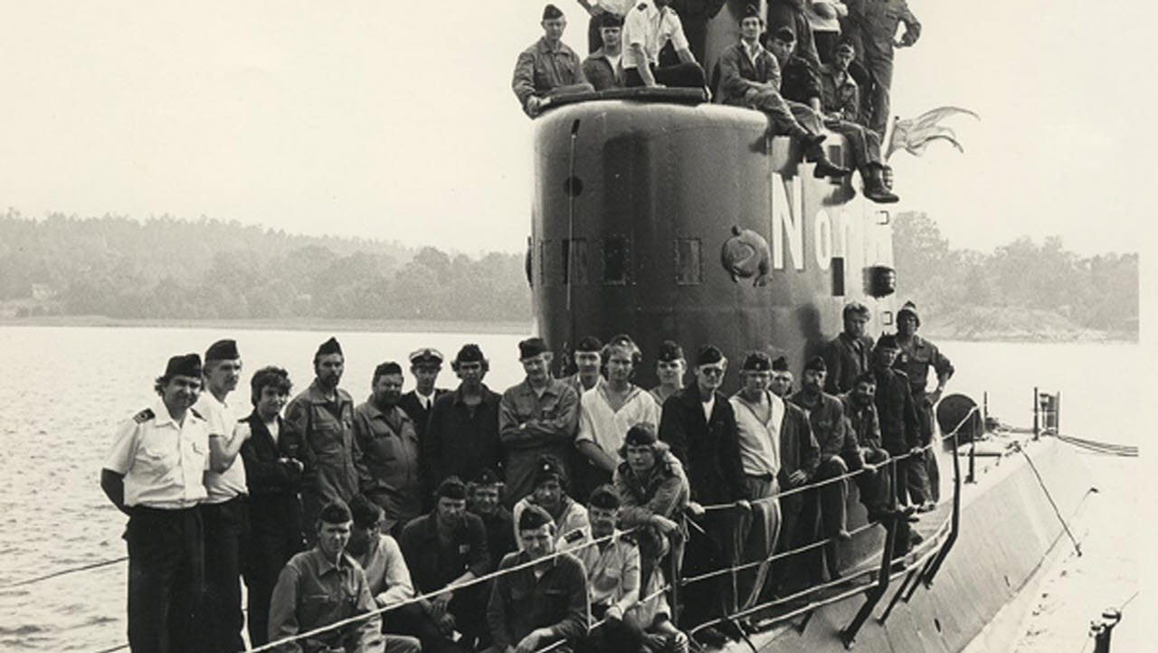 Besättningen på HMS Nordkaparen. Bilden är en del av försvarsmakten.se/varhistoria. 