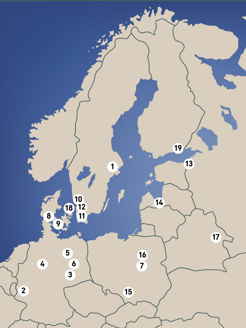 Karta med siffror för Livgardets segernamn.