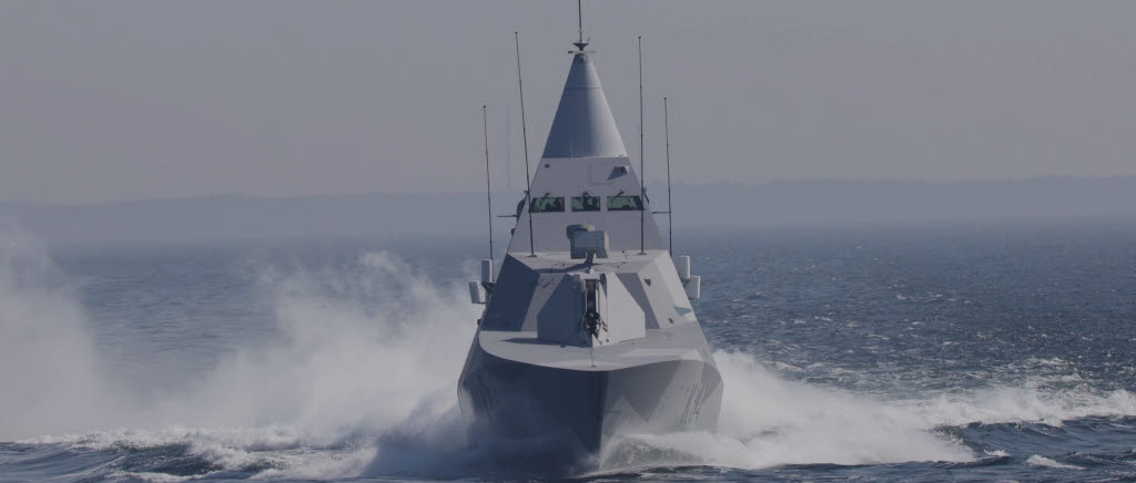 Visbykorvetten HMS Nyköping till sjöss i Hanöbukten i juni 2019.