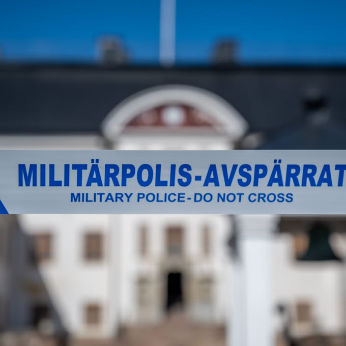 Militärpolis avspärrning Karlbergs slott