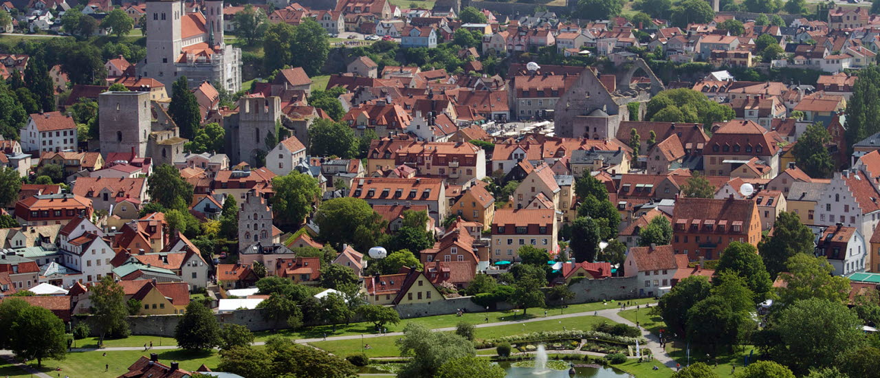 Flygbild över Almedalen
