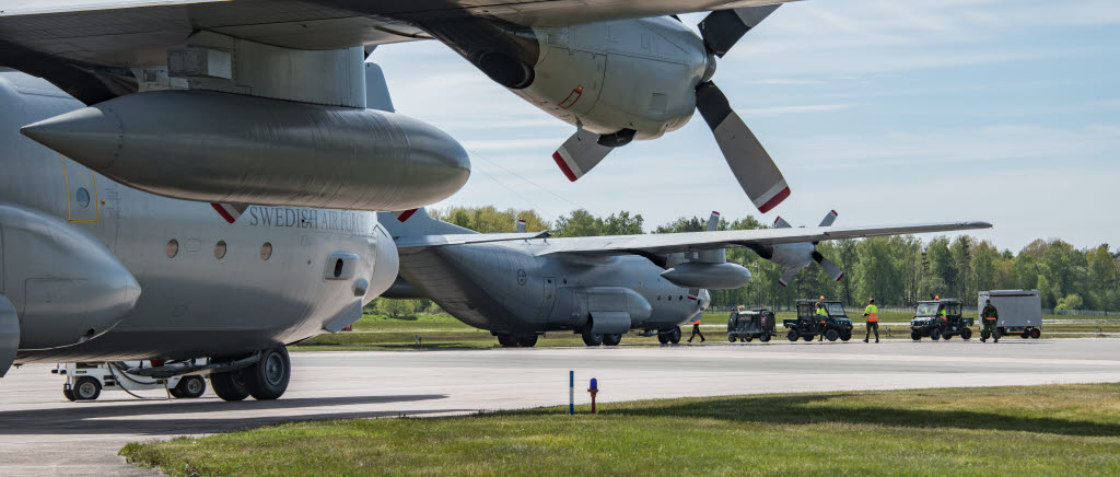 Under Luftförsvarsövning 2022 var TP 84 Hercules baserade på Karlsborgs flygplats.