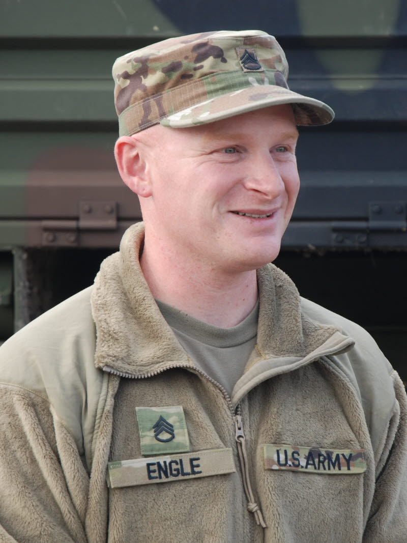 Aurora. Staff Sergeant Justin Engle från amerikanska luftvärnsförbandet.