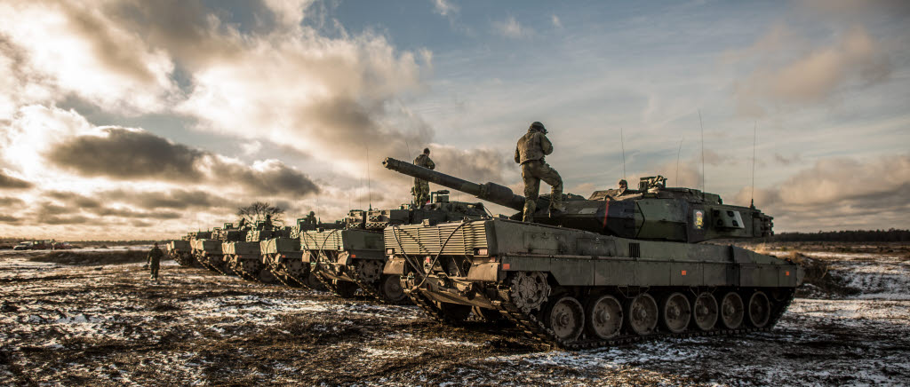 Wartofta kompani p4 genomför beredskapskontroll med stridsvagn 122 på Gotland.