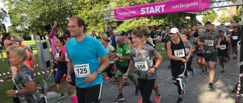 Försvarsmakten deltog i löpartävlingen Run For Pride 2019.