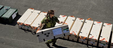 Logistikofficerare förbereder inför redeployering tillbaka till Sverige. Core Battalion ur NBG genomförde v522 en övning på Bornholm.