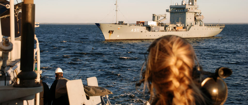 Samövning mellan Natos stående minröjningsstyrka och Tredje sjöstridsflottiljens fartyg HMS Vinga i december 2016.
