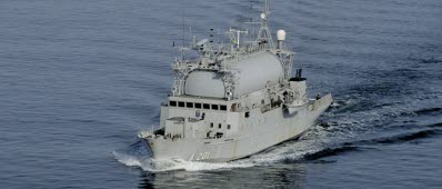 HMS Orion är en vanlig syn ute på Östersjön.
