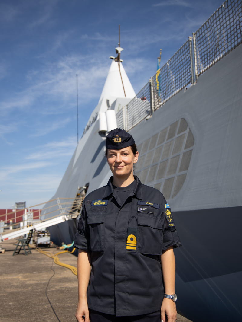 Nina Vinde är fartygschef på HMS Visby.