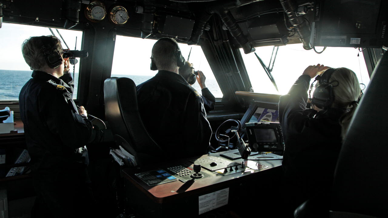 Luftförsvarsövning i Hanöbukten för korvetten HMS Karlstad.