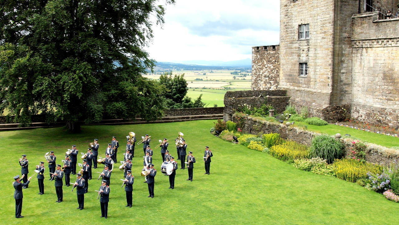 Hemvärnets musikkår Guldsmedshyttan på besök i Skottland under sommaren 2016.