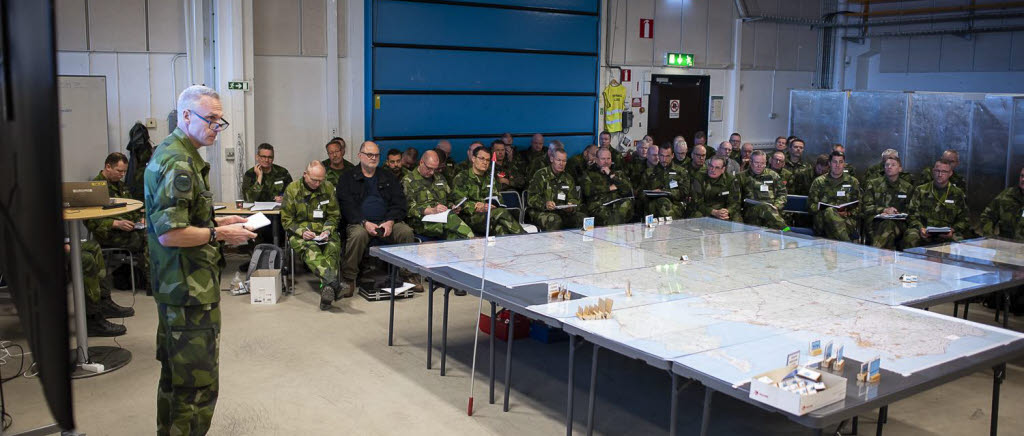 Övningsledare håller planeringskonferens inför Aurora 23 