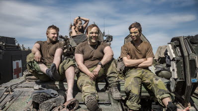 Soldater återhämtar sig under övningen Våreld 2019.