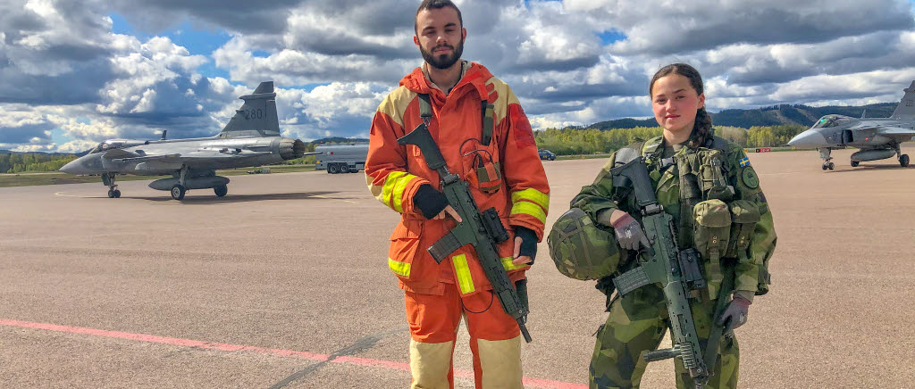 Luftstridsskolans slutövning i Borlänge.