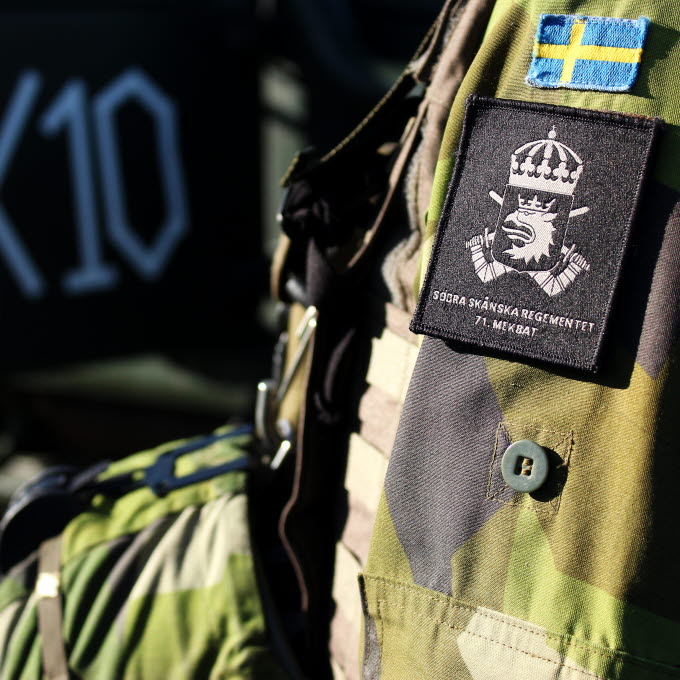 Övning inför insats i Mali. Mali 05. Förbandsmärke på uniformsärm.