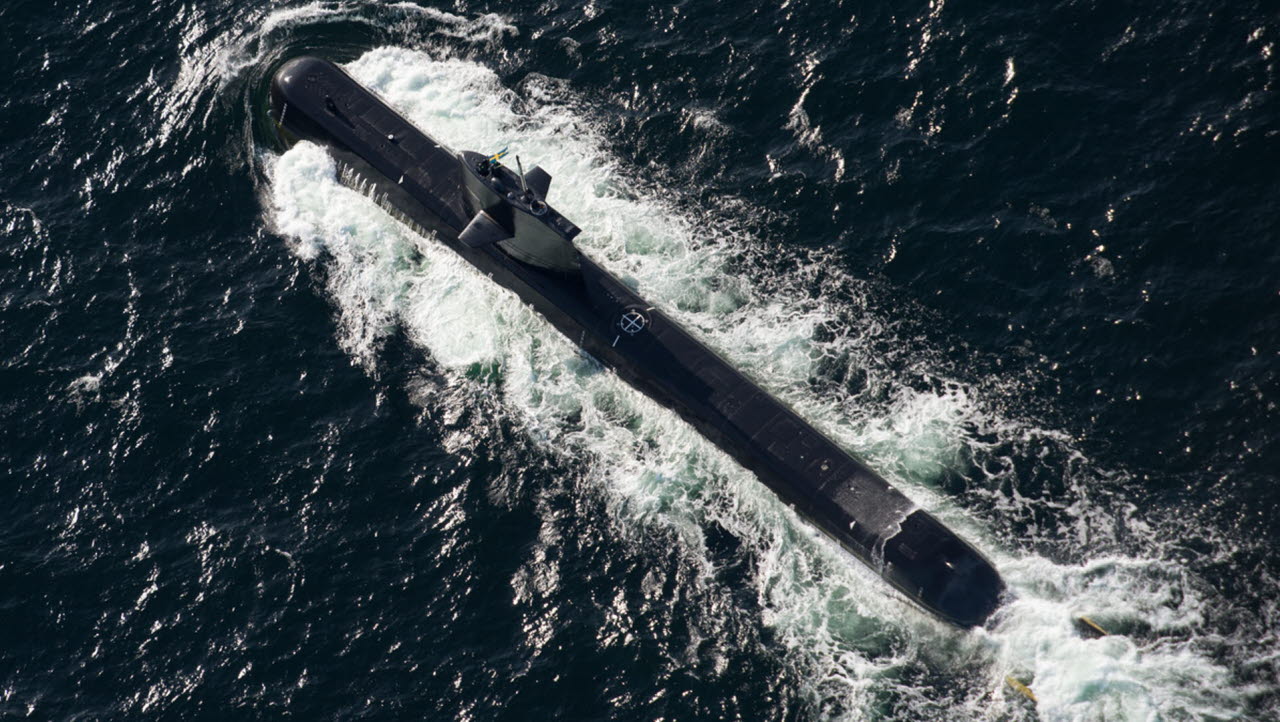 Ubåt av typ Gotland. Bilden är en del av forsvarsmakten.se/varhistoria.