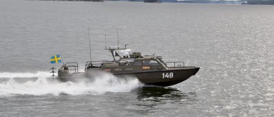 Stridsbåt 90 E utanför Berga örlogsbas. HMS Tesla (148).