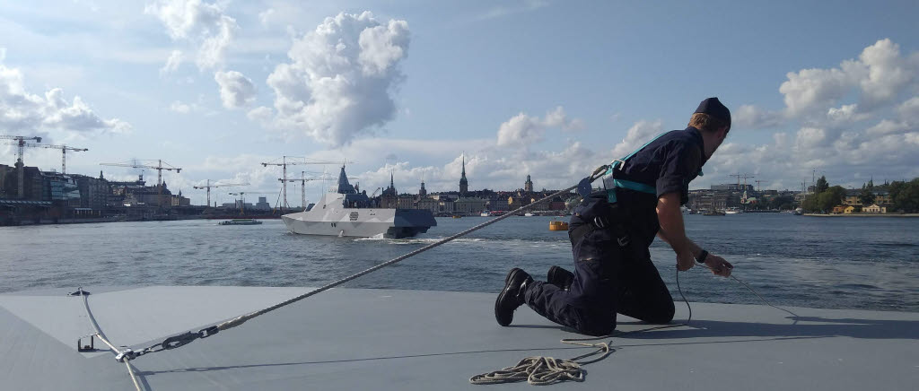 Sjöman på däck i Stockholm