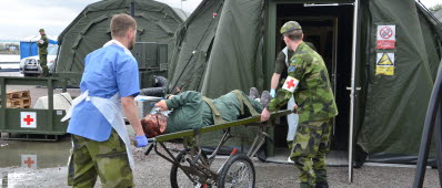 Andra sjukhuskompaniet, övning vid Försvarsmedicincentrum i Göteborg.