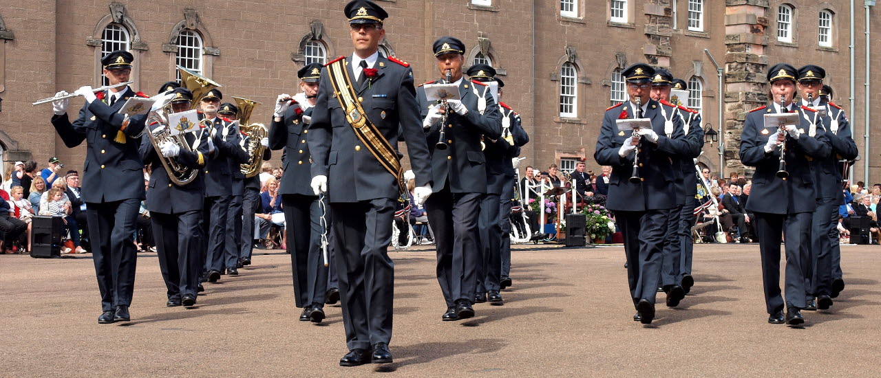 Hemvärnets musikkår Guldsmedshyttan på besök i Skottland sommaren 2016.