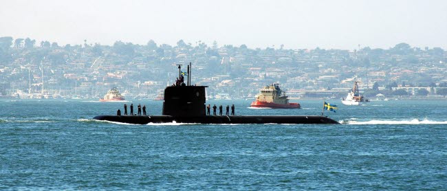 Ubåtar i San Diego. Bilden är en del av forsvarsmakten.se/varhistoria.