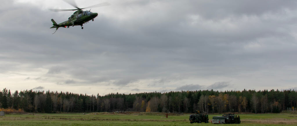 Samverkan och användande av helikopter under slutträningen. 