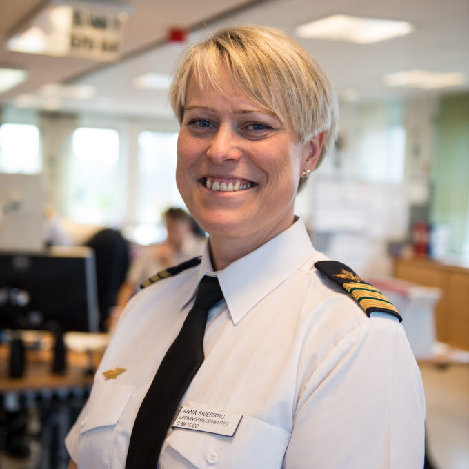 Anna Siverstig, chef på Försvarsmaktens meteorologiska och oceanografiska centrum, METOCC.