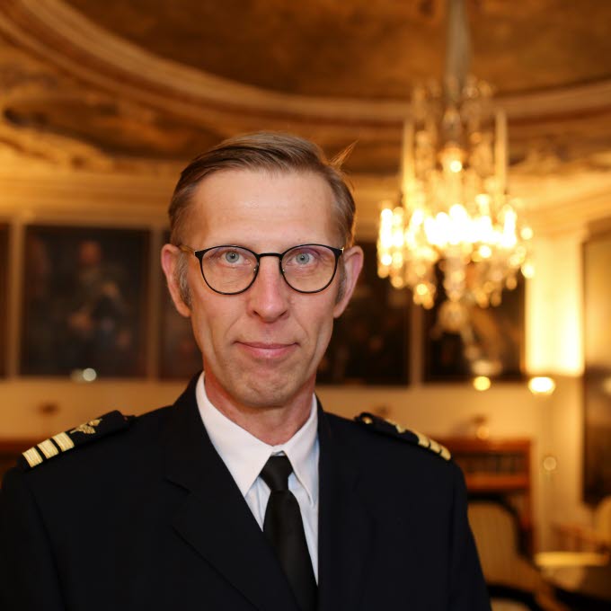 Stefan Lagerlöf, en av de åtta som tar emot sitt utbildningsbevis idag som fortifikationsofficer.