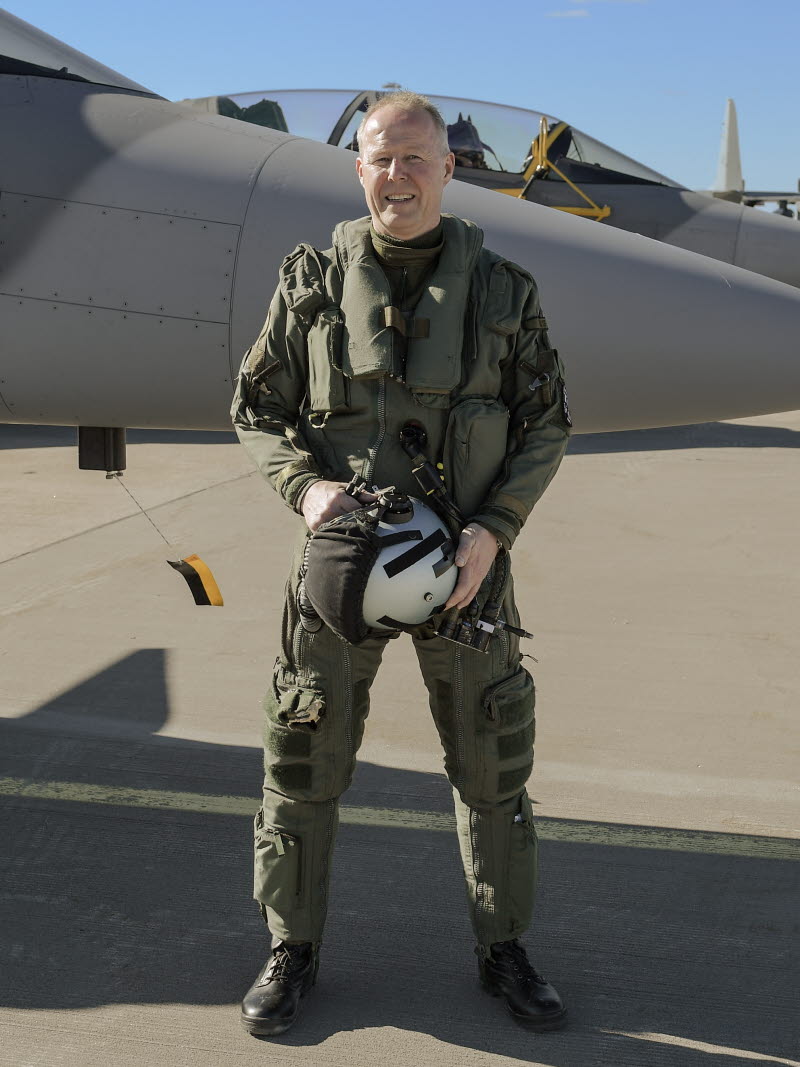 Övning ACE 17, Norrbottens flygflottilj F 21. Porträtt på Chefen Norrbottens flygflottilj Carl-Johan Edström. Portrait of Colonel Carl-Johan Edström, CO Norrbotten Wing