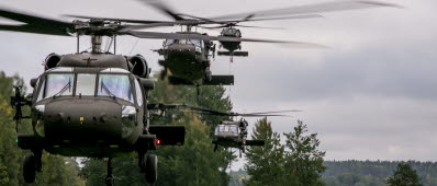 Tillsammans med amerikanska förband genomfördes en av de största helikopterlandsättningar som gjorts i Sverige. Momentet var en del av övningen Aurora 17.