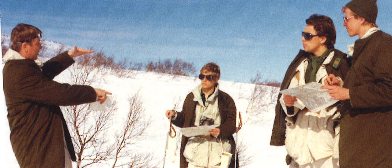 Nils Forsman på Tolkskolan under genomgång, Ånn 1978. Bilden är en del av forsvarsmakten.se/varhistoria.