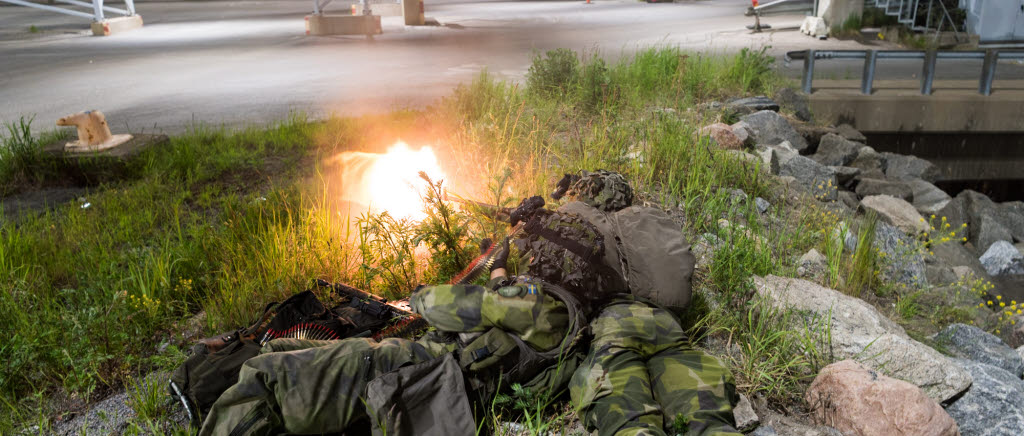 Amfibiestrid i Norrtälje under övningen Swenex 2018.