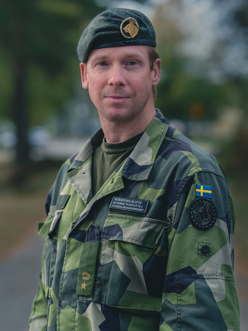 Sebastian Blixte, kompanichef för 25e Flygbasjägarkompaniet.