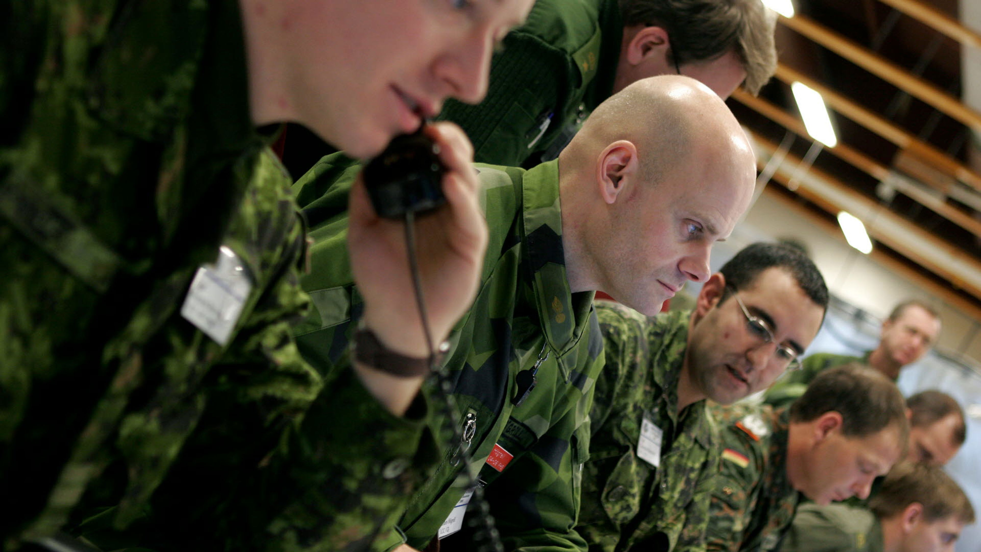 Officerare på ledningsövning.