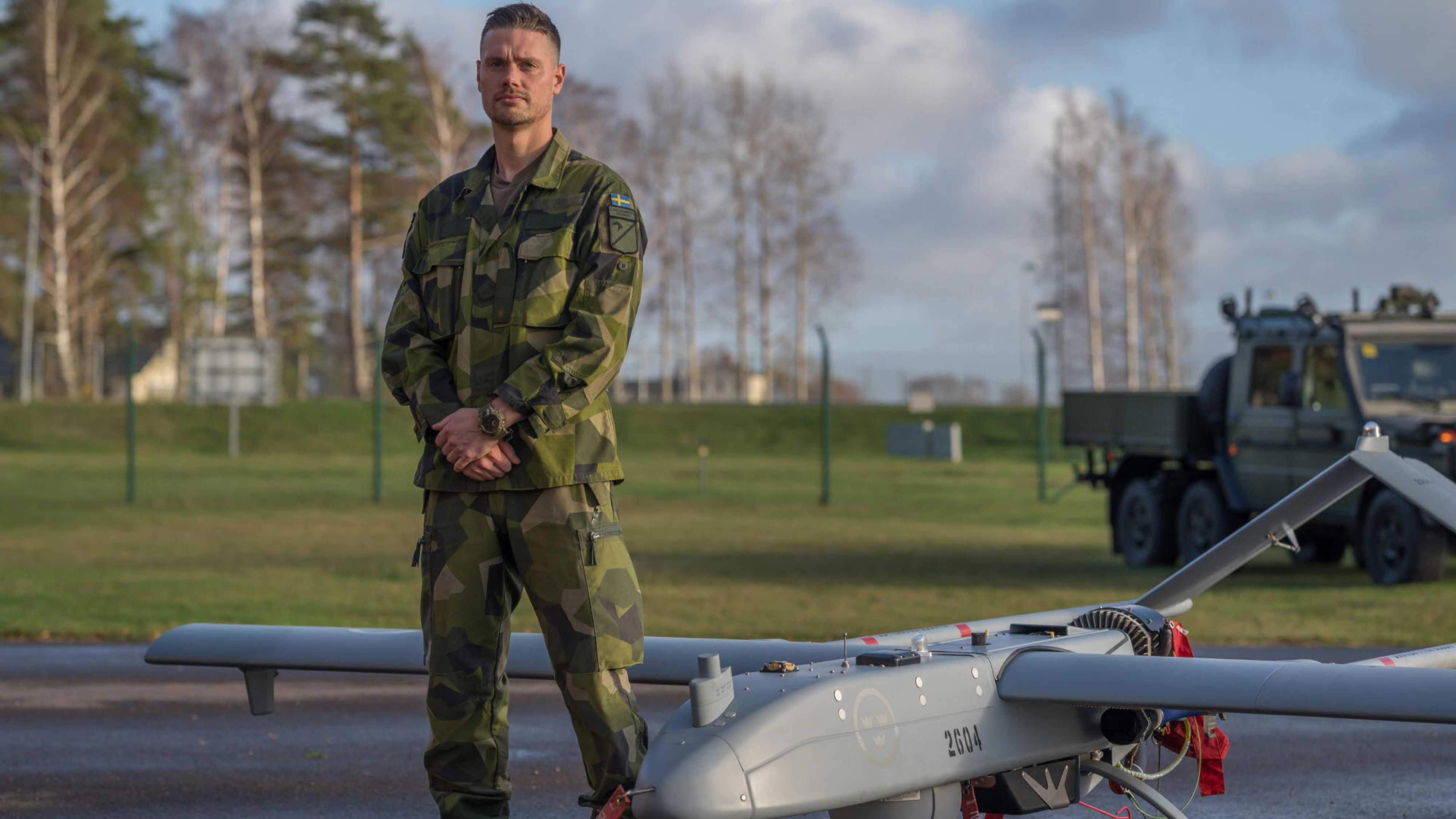 Kristoffer är taktisk UAV-pilot.