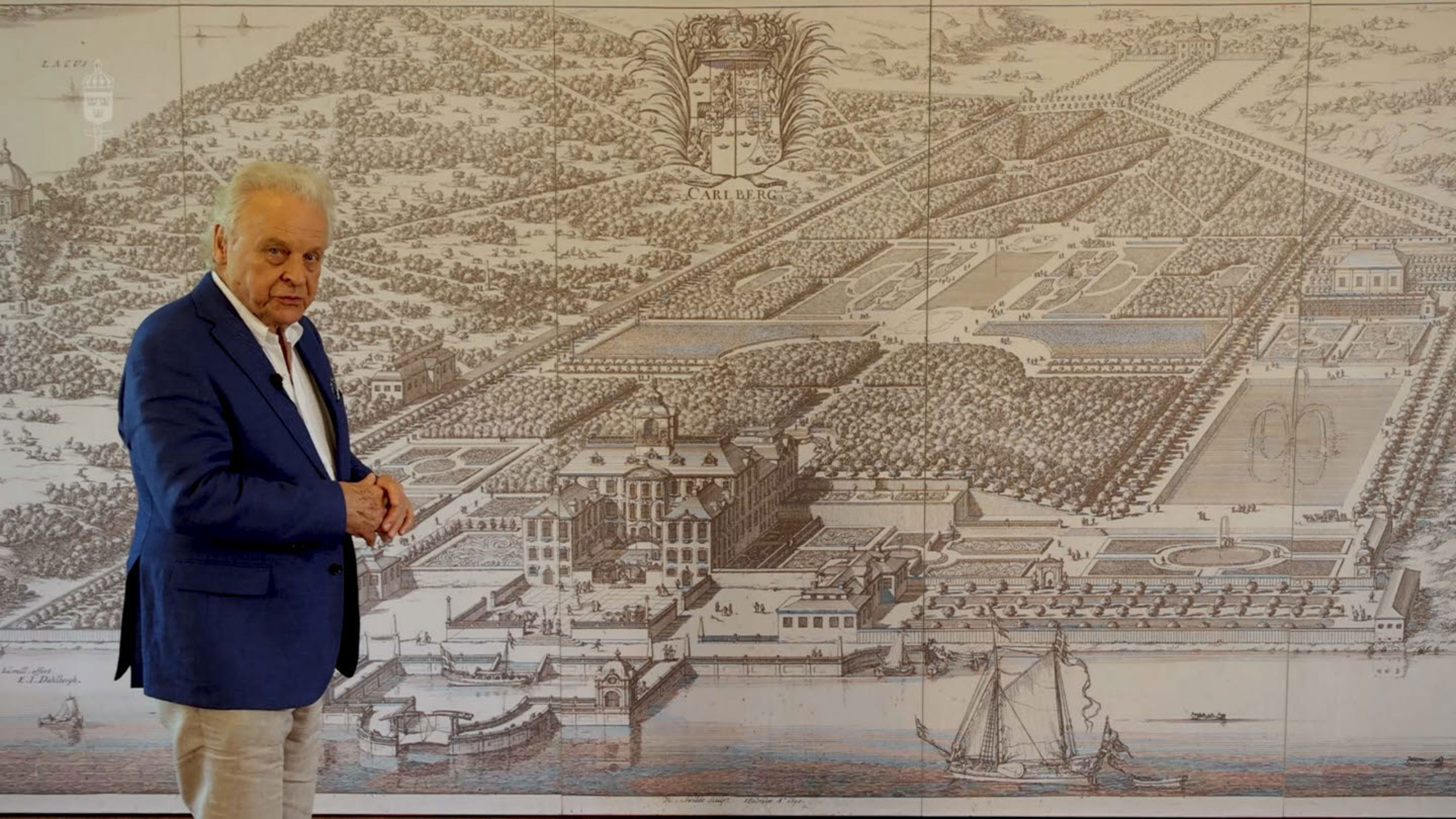 Herman Lindqvist är värd i den första filmen i serien om Karlbergs slotts historia.