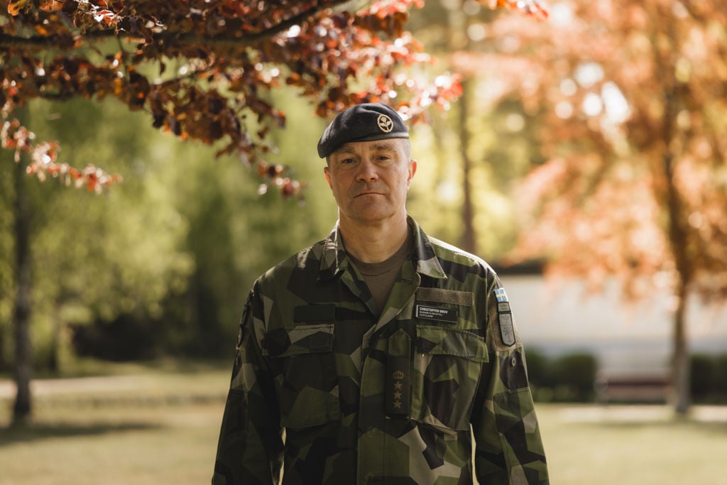 Christoffer Gruv, chef för Blekinge flygflottilj.