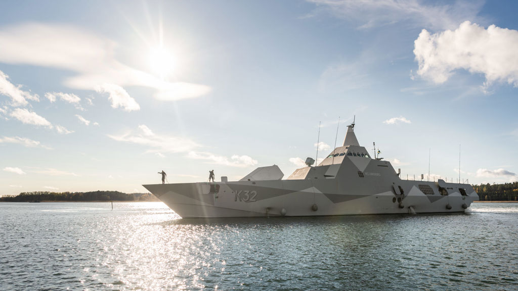Visby-klass korvett örlogsfartyg Svenska Marinen.
