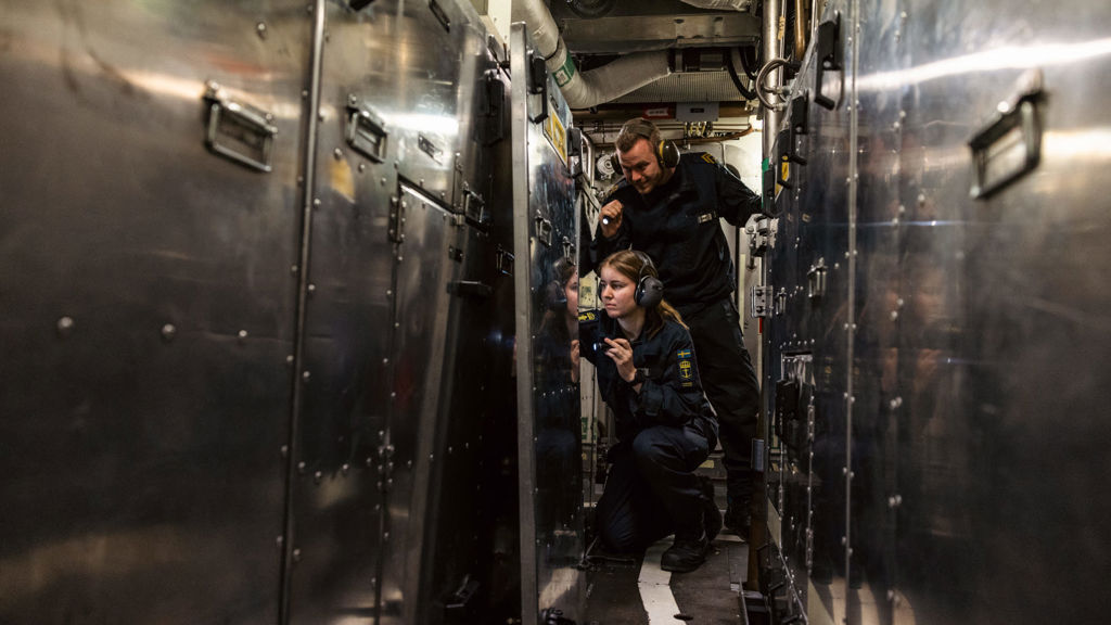 Ombord på korvett Marinbasen Karlskrona.