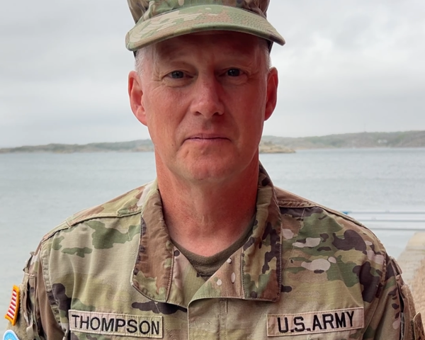 Lieutenant Colonel Aaron Thompson US Army, Co-Chair of the NATO CBRN Medical Training Panel.