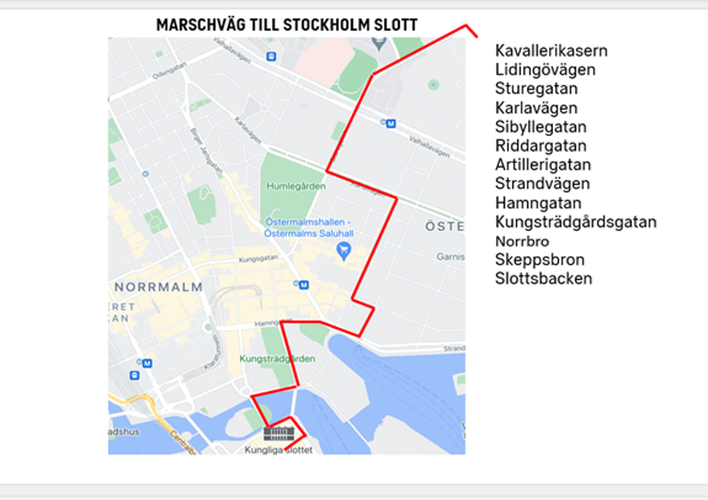 Karta över ny tillfällig paradväg