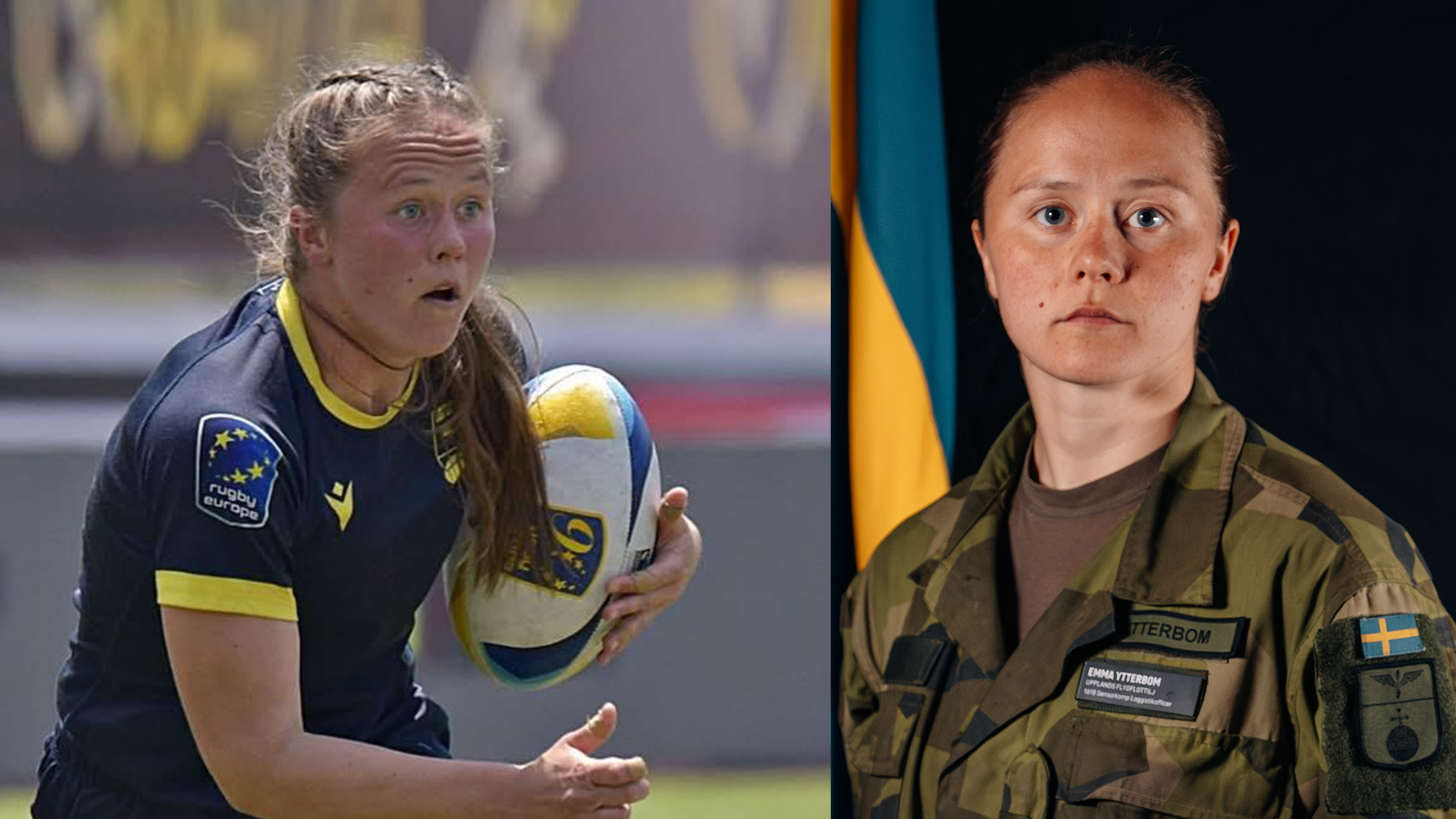Emma Ytterbom är både rugbyspelare och officer