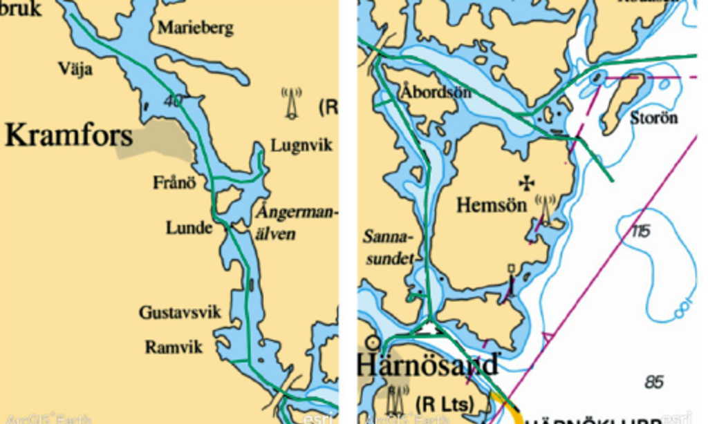 Karta med streck på