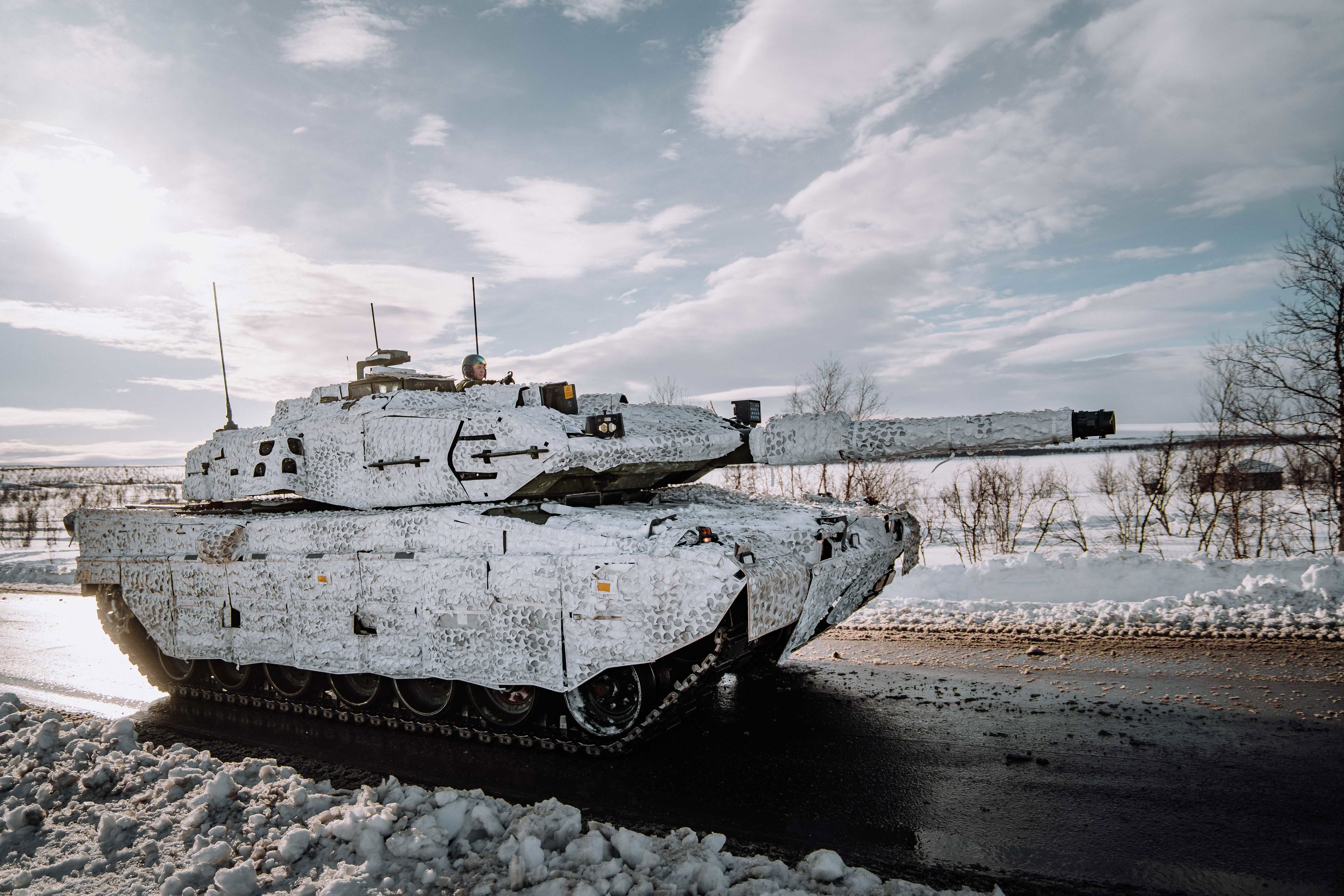 Stridsvagn 122 under övning Nordic Response 2024