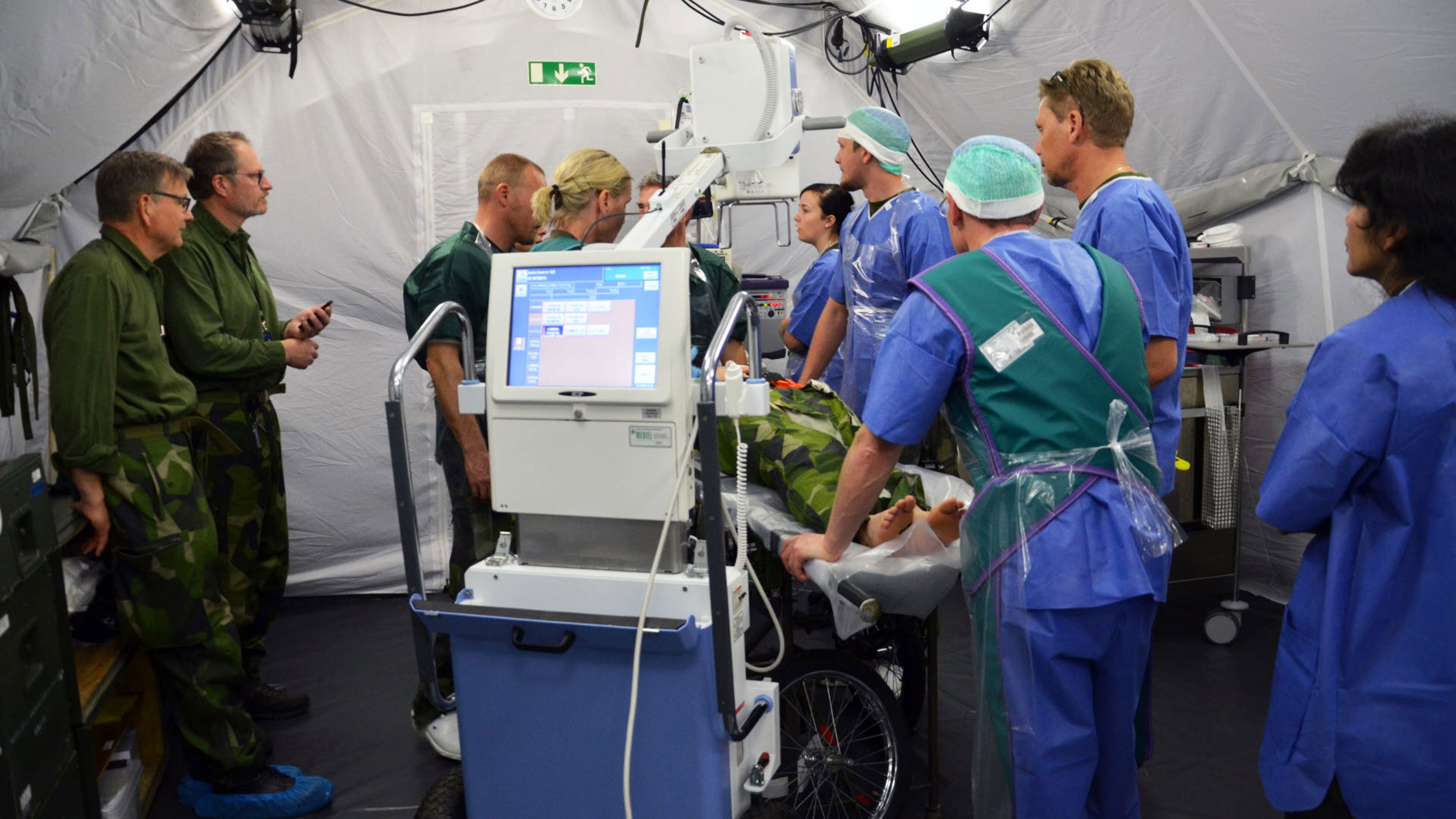 Första sjukhuskompaniet under en övning.