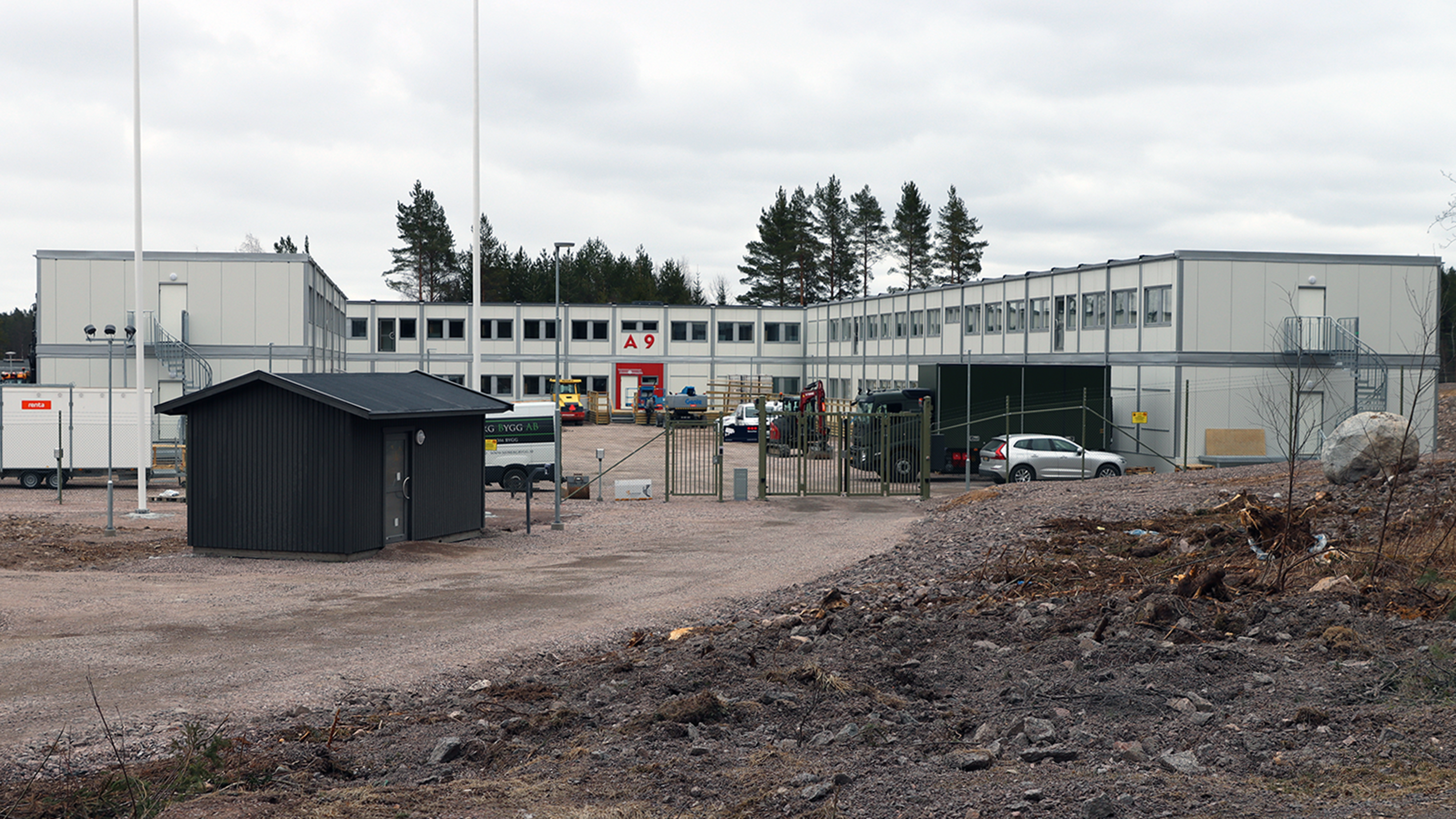 Temporära kontorsmoduler vid A 9 Harberget.