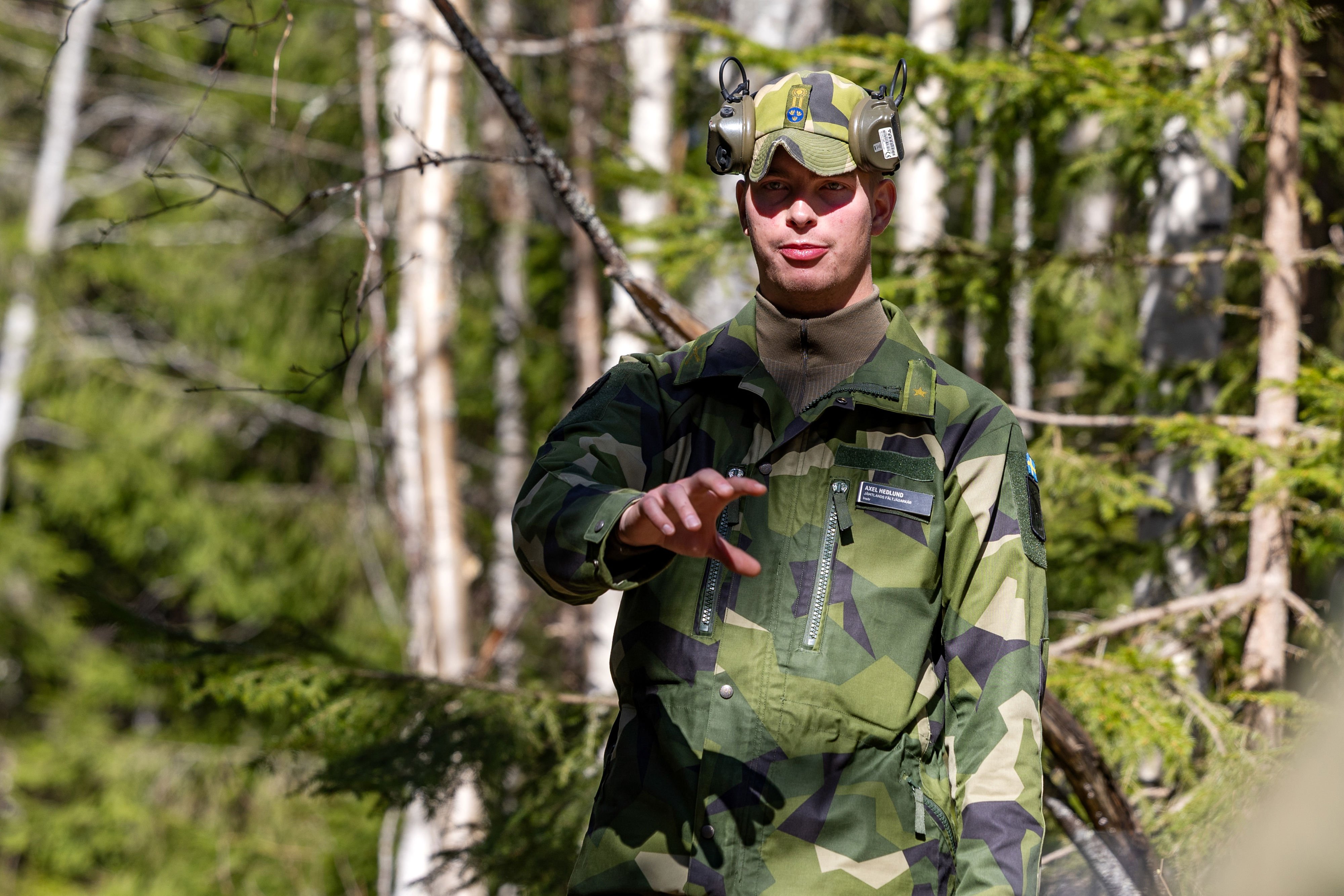 Fänrik Axel Hedlund är verksam som reservofficer på I 21 och Jämtlands fältjägarkår.